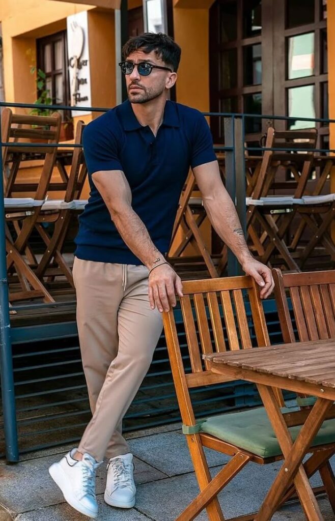 polo with joggers